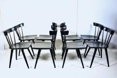  Winchendon Furniture Company Set of 8 Paul McCobb Planner Group Model 1531 Black Side Chairs 1950s - 3101867