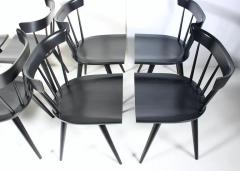  Winchendon Furniture Company Set of 8 Paul McCobb Planner Group Model 1531 Black Side Chairs 1950s - 3101868