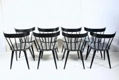  Winchendon Furniture Company Set of 8 Paul McCobb Planner Group Model 1531 Black Side Chairs 1950s - 3101870