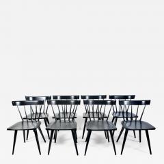  Winchendon Furniture Company Set of 8 Paul McCobb Planner Group Model 1531 Black Side Chairs 1950s - 3103253