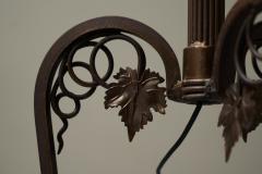  Winkelman Van der Bijl Rare Winkelman Van der Bijl Floor Lamp in Wrought Iron and Opaline Glass 1920s - 4468847