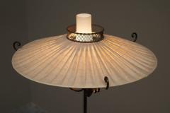  Winkelman Van der Bijl Rare Winkelman Van der Bijl Floor Lamp in Wrought Iron and Opaline Glass 1920s - 4468850