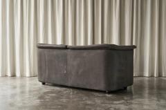  Wittmann Karl Wittmann Sofa in Patinated Grey Neck Leather 1980s - 4528499