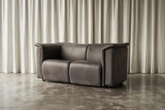  Wittmann Karl Wittmann Sofa in Patinated Grey Neck Leather 1980s - 4528502