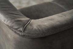  Wittmann Karl Wittmann Sofa in Patinated Grey Neck Leather 1980s - 4528503
