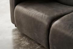  Wittmann Karl Wittmann Sofa in Patinated Grey Neck Leather 1980s - 4528504