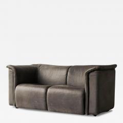  Wittmann Karl Wittmann Sofa in Patinated Grey Neck Leather 1980s - 4528758
