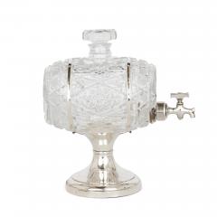  Wolfsky Co English crystal and silver barrel decanter - 2470783