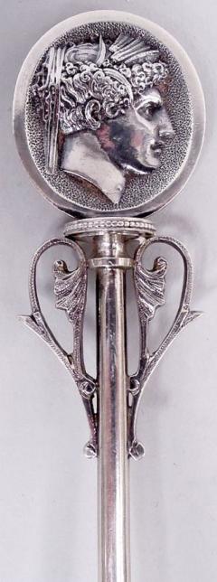  Wood Hughes Wood Hughes New York Medallion Coin Silver Scoop Spoon - 4147653