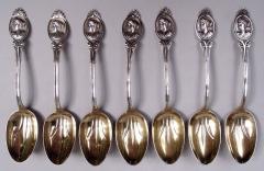  Wood Hughes Wood Hughes New York Medallion Diana Coin Silver Teaspoons - 4246897