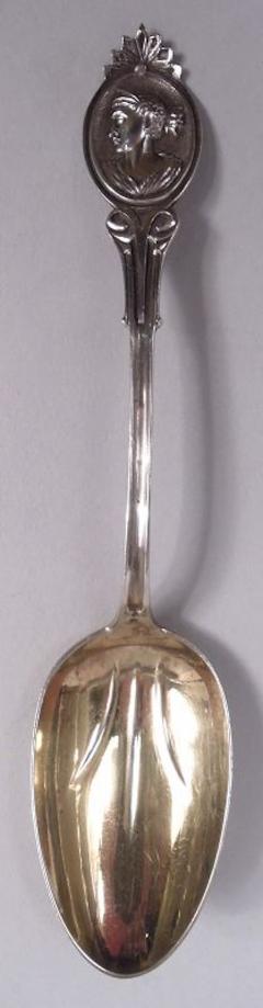  Wood Hughes Wood Hughes New York Medallion Diana Coin Silver Teaspoons - 4247032
