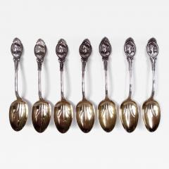  Wood Hughes Wood Hughes New York Medallion Diana Coin Silver Teaspoons - 4248548