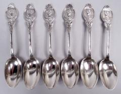  Wood Hughes Wood Hughes New York Medallion Diana Coin Silver Teaspoons - 4338539