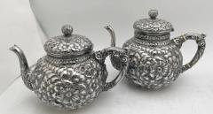 Wood Hughes Wood Hughes Sterling Silver 6 Piece Repousse 19th Century Tea Set with Tray - 3238097