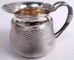  Wood Hughes Wood Hughes Victorian Classical Trompe lOeil Basket Creamer Sugar - 4097448
