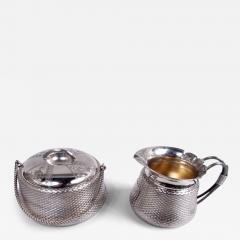  Wood Hughes Wood Hughes Victorian Classical Trompe lOeil Basket Creamer Sugar - 4101528