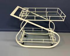  Woodard Furniture Co 1980s Postmodern Curvaceous Aluminum Bilevel Bar Cart Attributed to Woodard - 4118087