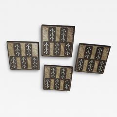  Woodland Furniture 17 MID CENTURY ENAMELED METAL TILES COASTERS BY WOODLAND - 4495295