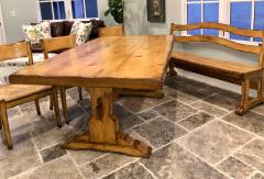  Woodland Furniture Woodland Furniture French Country Trestle Dining Table Banquette Bench Chairs - 1784384