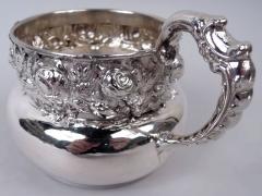  Woodside Silver Co Antique American Victorian Sterling Silver Rosebud Baby Cup - 4542974
