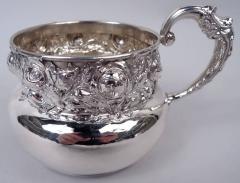  Woodside Silver Co Antique American Victorian Sterling Silver Rosebud Baby Cup - 4542975