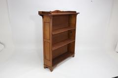  Wylie Lochhead Arts Crafts Oak Bookcase with Ying Yang Detail to the Top Adjustable Shelves - 4236694