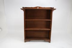  Wylie Lochhead Arts Crafts Oak Bookcase with Ying Yang Detail to the Top Adjustable Shelves - 4236696