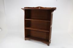  Wylie Lochhead Arts Crafts Oak Bookcase with Ying Yang Detail to the Top Adjustable Shelves - 4236697