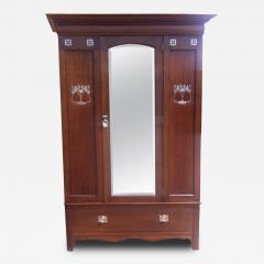  Wylie Lochhead Wylie Lochhead Arts Crafts Oak Three Piece Bedroom Suite with Pewter Inlays - 4232989