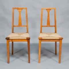  Wylie Lochhead Wylie Lochhead Pair of Arts Crafts Oak Side Chairs - 4191539
