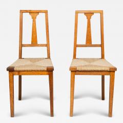  Wylie Lochhead Wylie Lochhead Pair of Arts Crafts Oak Side Chairs - 4232992
