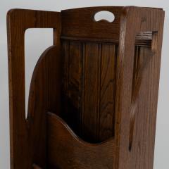  Wylie Lochhead Wylie Lochhead attributed A Glasgow Style Arts Crafts Oak Magazine Rack - 4192307
