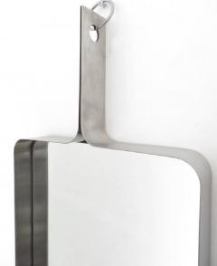  Xavier Feal Xavier Feal French Rectangular Brushed Stainless Steel Wall Mirror circa 1970 - 481558