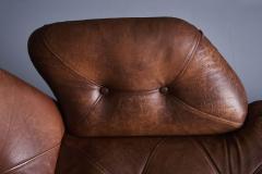  Xavier Feal Xavier Feal leather Lounge Chair with Ottoman France 1970s - 3397660