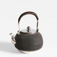  Yamaguchi Tankin Company Tea Kettle with Spiral Hailstone Texture 1920s - 3530178