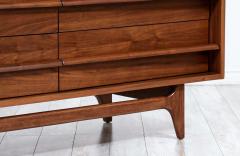  Young Manufacturing Company Mid Century Modern Curved Front Walnut Dresser by Young Furniture Company - 2287546