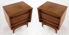  Young Manufacturing Company Pair of Young Manufacturing Carved Walnut Nightstands or End Tables MCM - 4046816