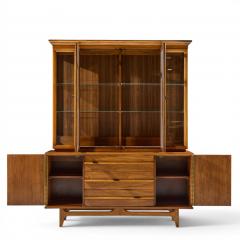  Young Manufacturing Company Young Manufacturing Mid Century Curved Walnut Credenza and Hutch - 4656465