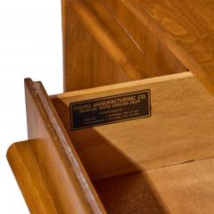  Young Manufacturing Company Young Manufacturing Mid Century Curved Walnut Credenza and Hutch - 4656468