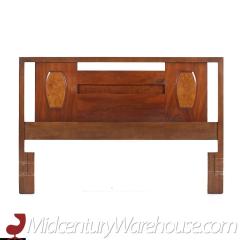  Young Manufacturing Company Young Manufacturing Mid Century Queen Walnut and Burlwood Headboard - 3688038