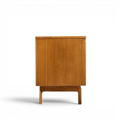  Young Manufacturing Company Young Manufacturing Mid Century Walnut Burlwood Sliding Door Credenza and Hutch - 4700266