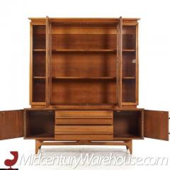  Young Manufacturing Company Young Manufacturing Mid Century Walnut Curved Buffet and Hutch - 3298475