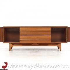  Young Manufacturing Company Young Manufacturing Mid Century Walnut Curved Buffet and Hutch - 3298501