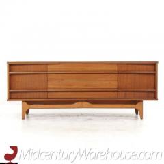  Young Manufacturing Company Young Manufacturing Mid Century Walnut Curved Buffet and Hutch - 3298504