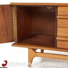  Young Manufacturing Company Young Manufacturing Mid Century Walnut Curved Buffet and Hutch - 3298535