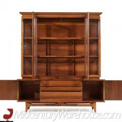  Young Manufacturing Company Young Manufacturing Mid Century Walnut Curved Buffet and Hutch - 3462944