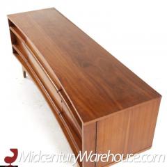  Young Manufacturing Company Young Manufacturing Mid Century Walnut Curved Buffet and Hutch - 3463085