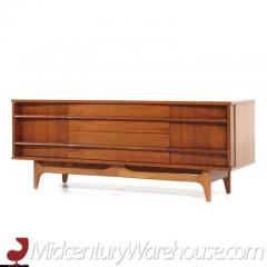  Young Manufacturing Company Young Manufacturing Mid Century Walnut Curved Buffet and Hutch - 3463089