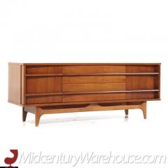  Young Manufacturing Company Young Manufacturing Mid Century Walnut Curved Buffet and Hutch - 3463092