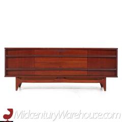  Young Manufacturing Company Young Manufacturing Mid Century Walnut Curved Credenza - 3692334